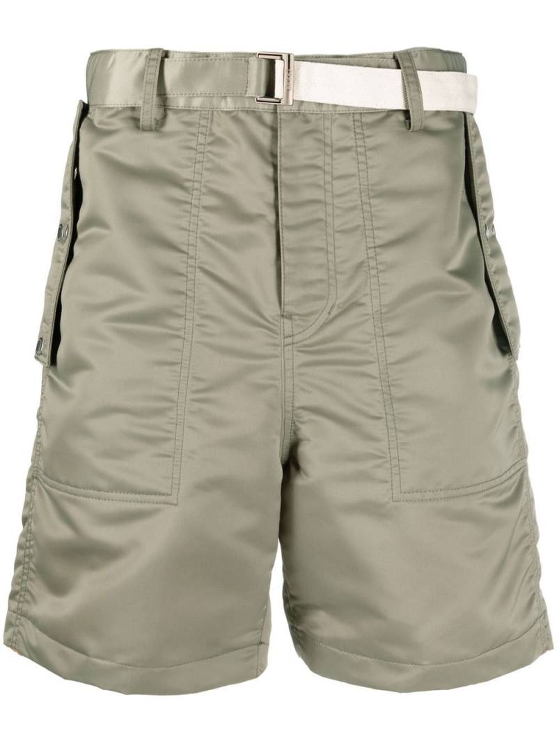 sacai belted-waist detail shorts - Green von sacai
