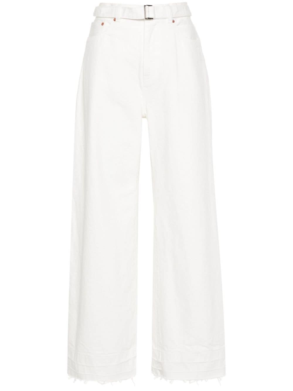 sacai belted wide jeans - White von sacai