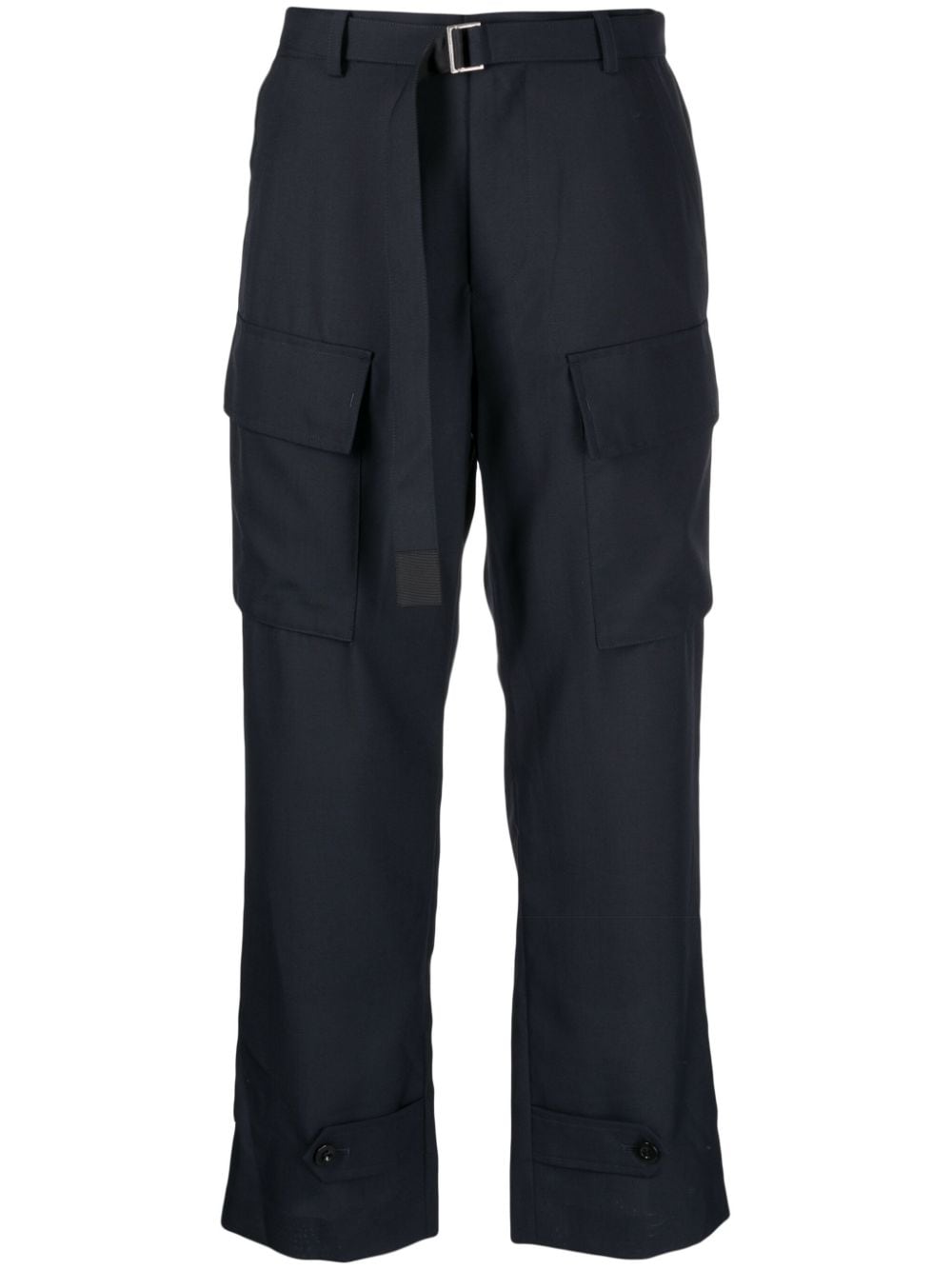 sacai cargo-pocket buckle-fastening trousers - Blue von sacai