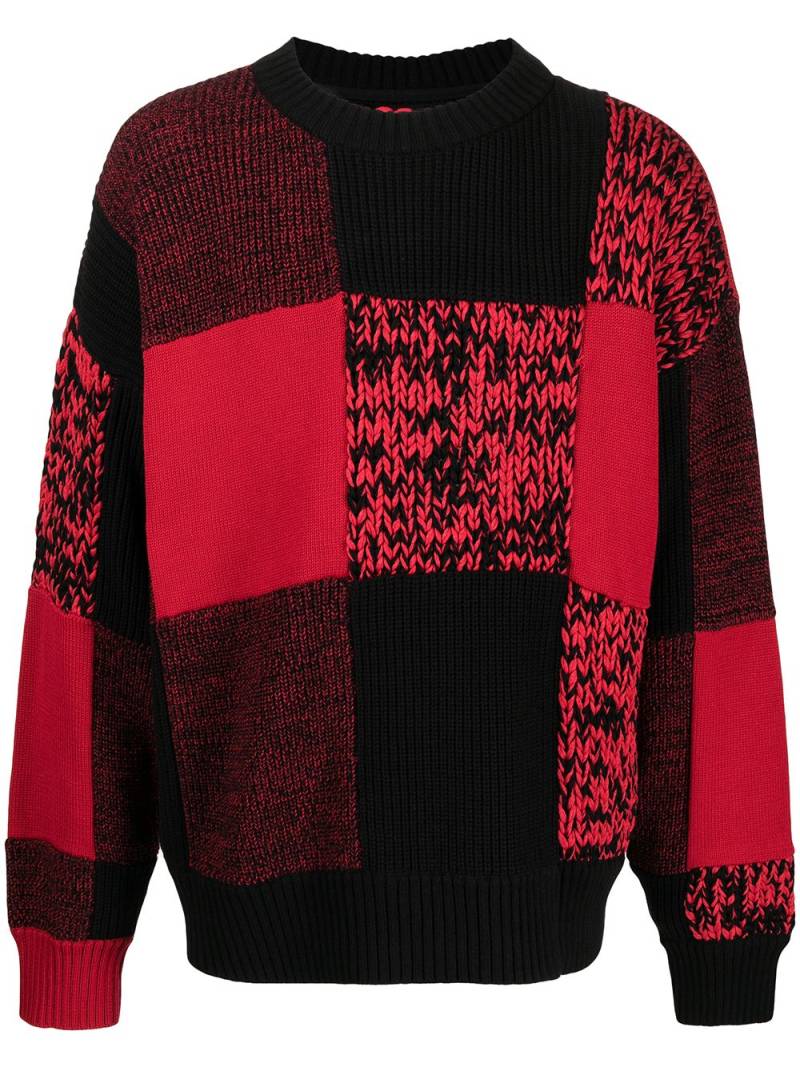 sacai checked round-neck jumper - Red von sacai