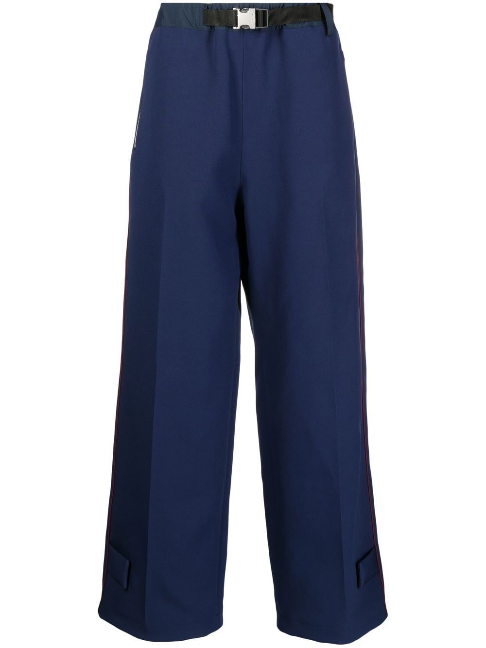 sacai clip-belt wide-leg trousers - Blue von sacai