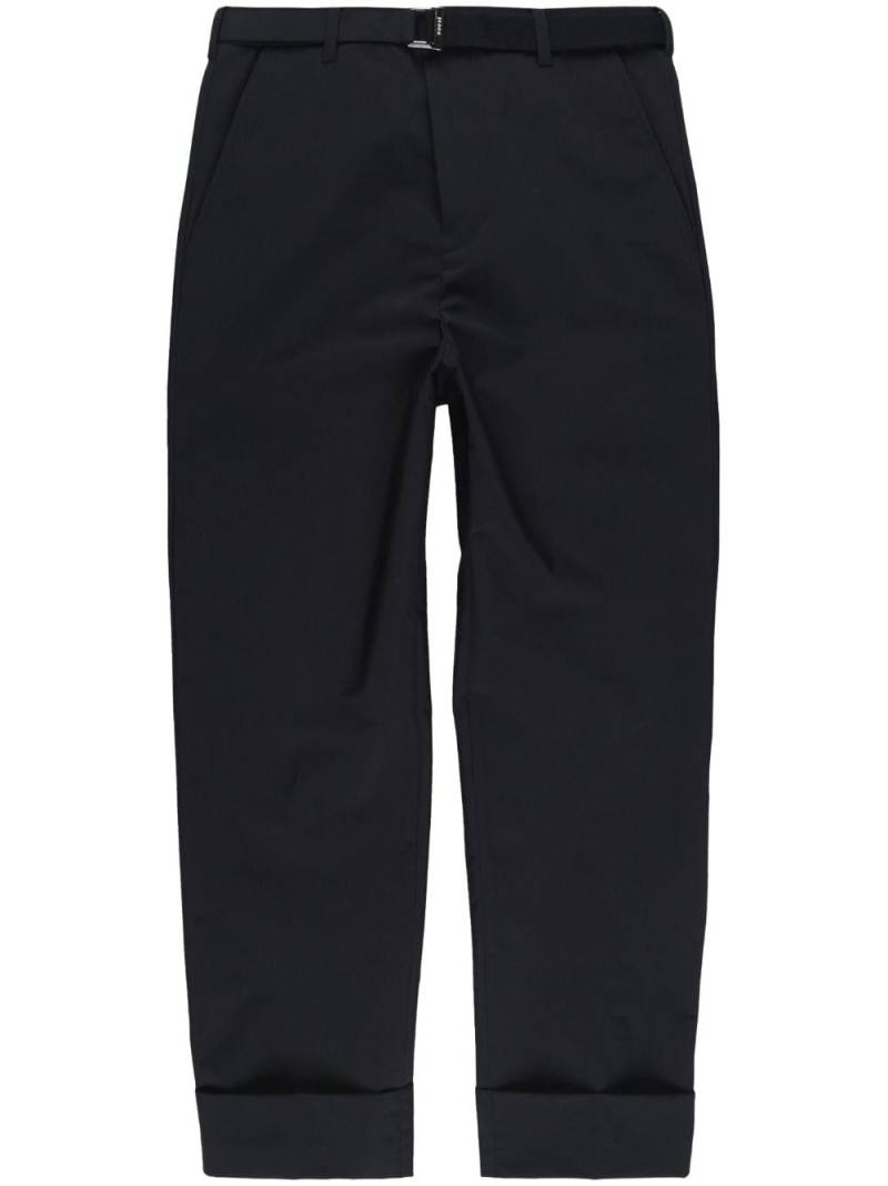 sacai cropped belted turn-up trousers - Black von sacai