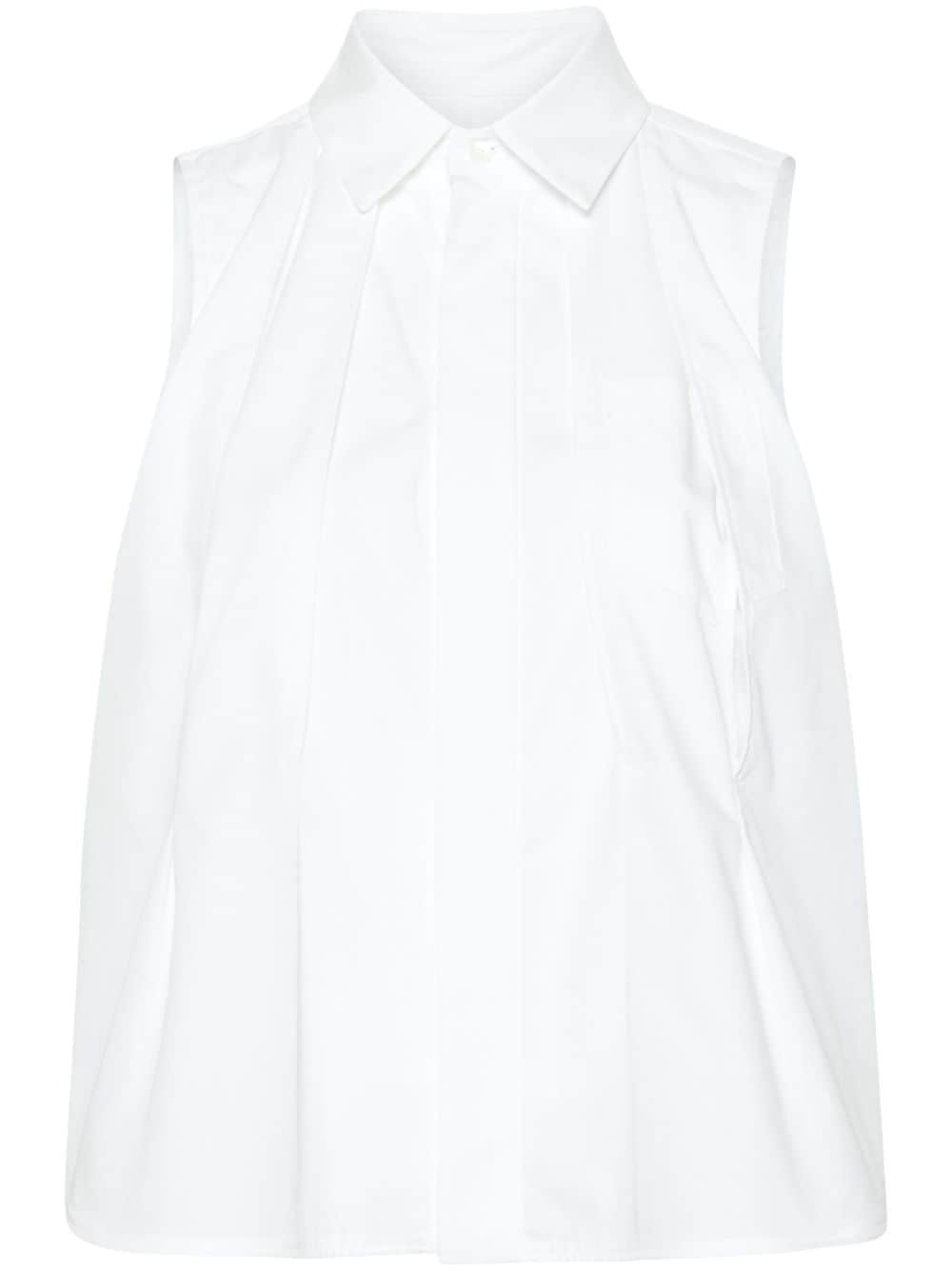 sacai cut-out sleeveless shirt - White von sacai