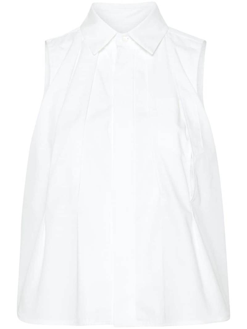 sacai cut-out sleeveless shirt - White von sacai