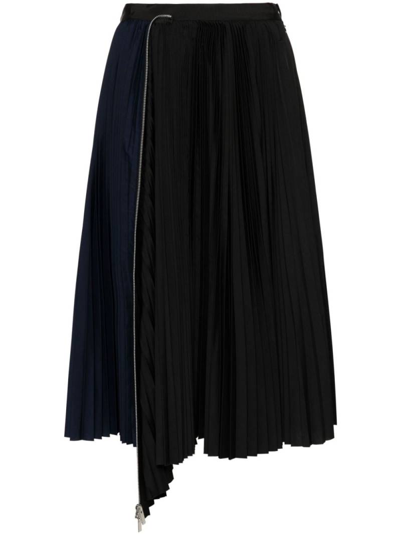 sacai decorative-zip pleated skirt - Black von sacai