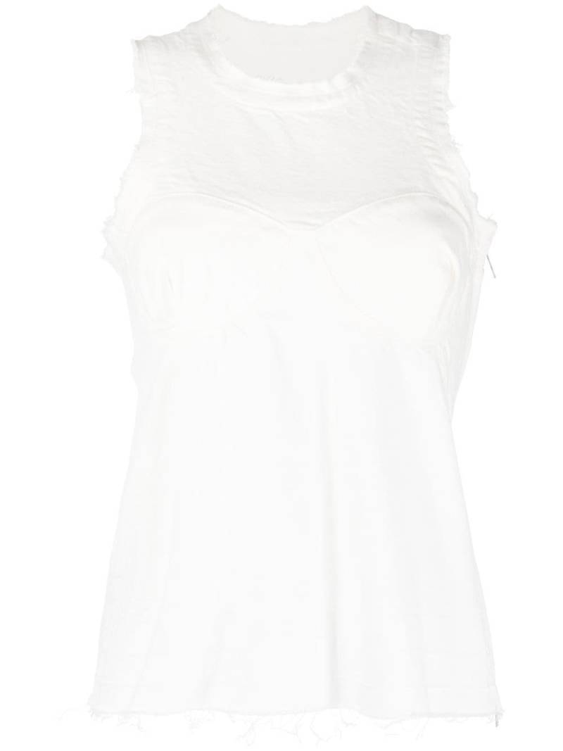 sacai distressed cotton vest top - White von sacai
