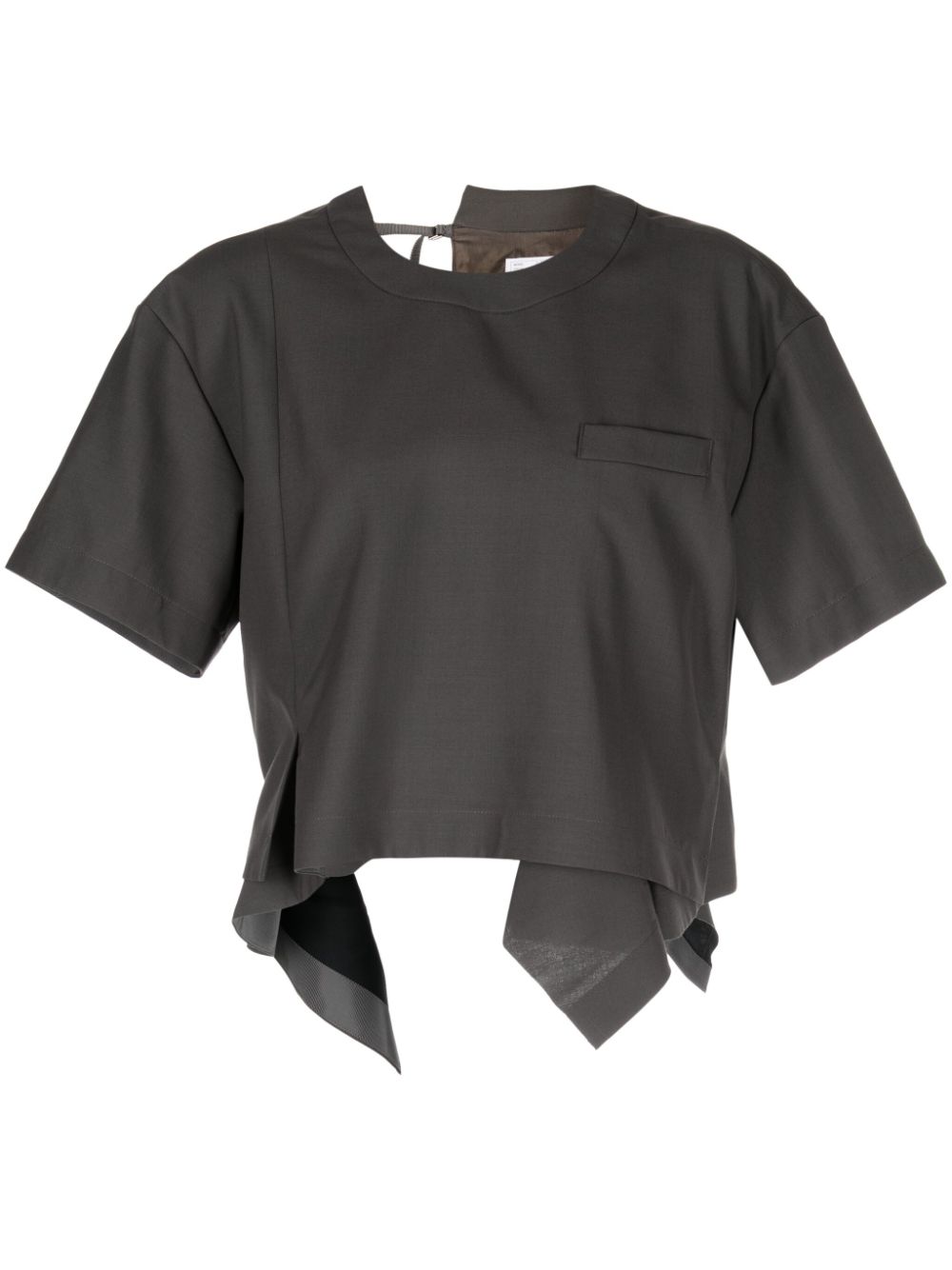 sacai draped short-sleeve blouse - Grey von sacai