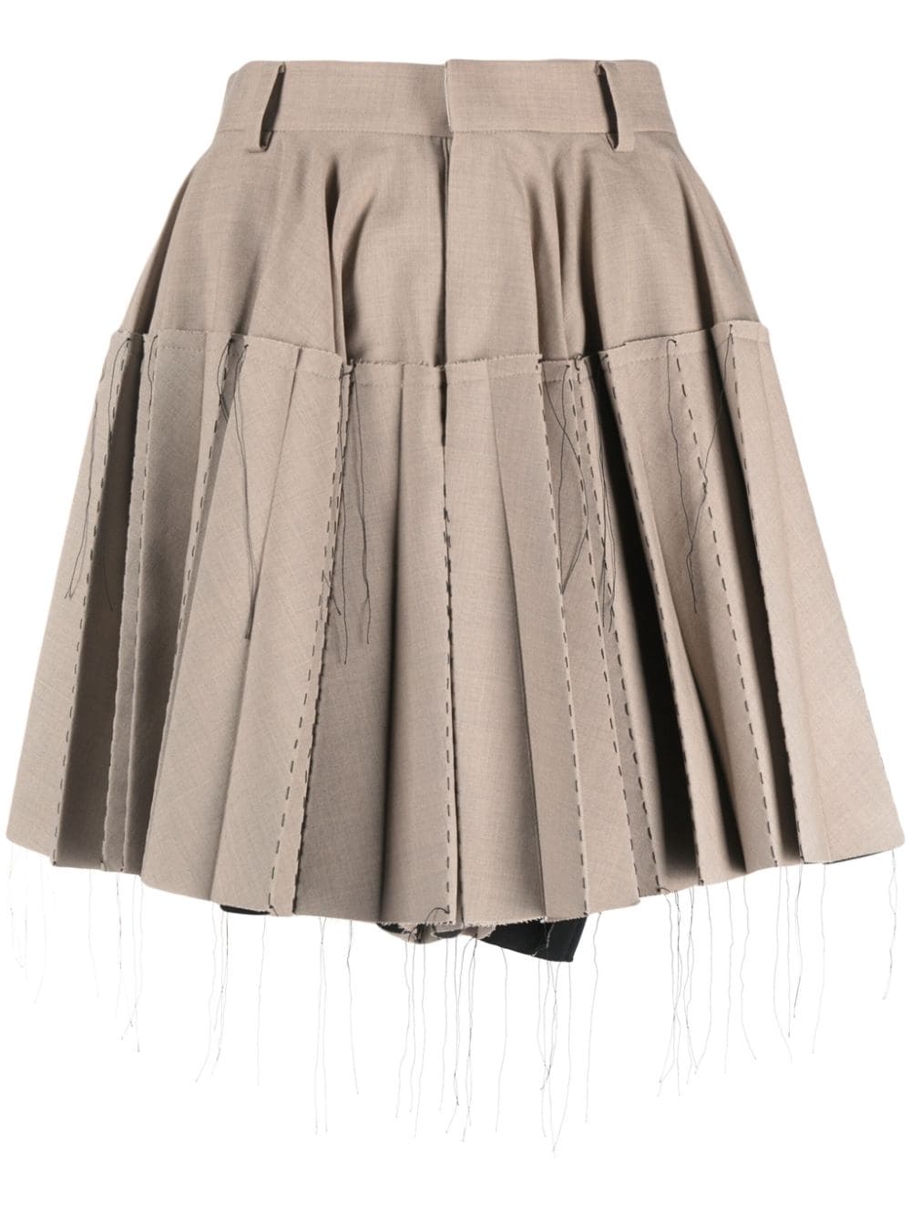 sacai exposed-seam pleated miniskirt - Neutrals von sacai