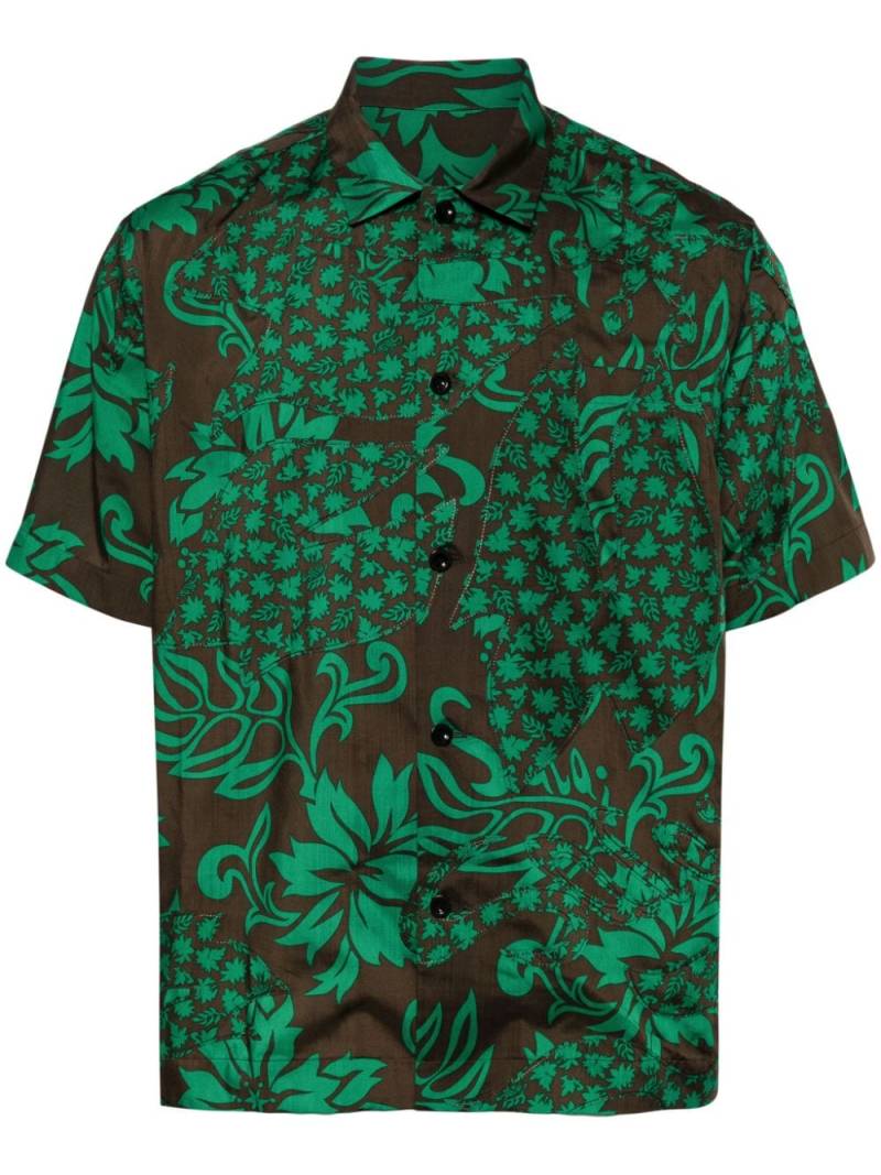 sacai floral-print cotton shirt - Brown von sacai