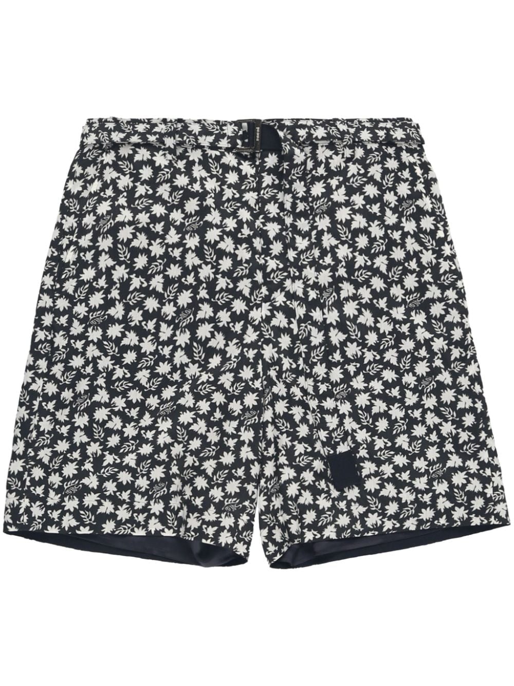 sacai floral-print straight-leg shorts - Black von sacai