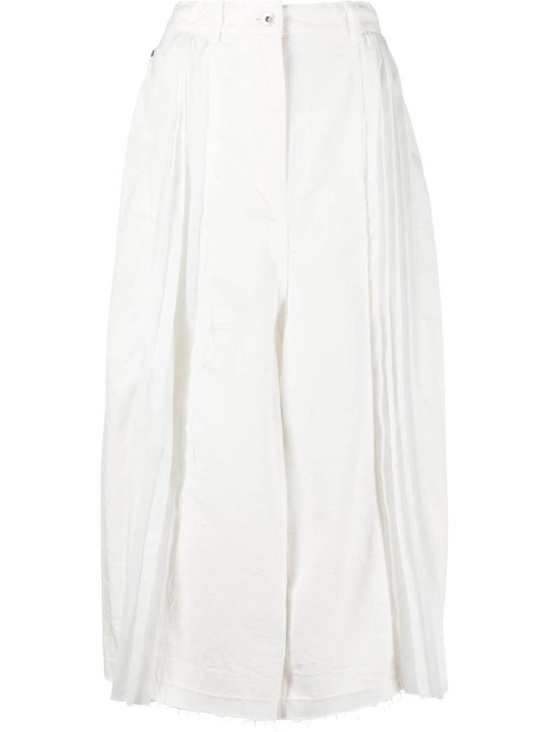 sacai front-slit midi pleated skirt - White von sacai