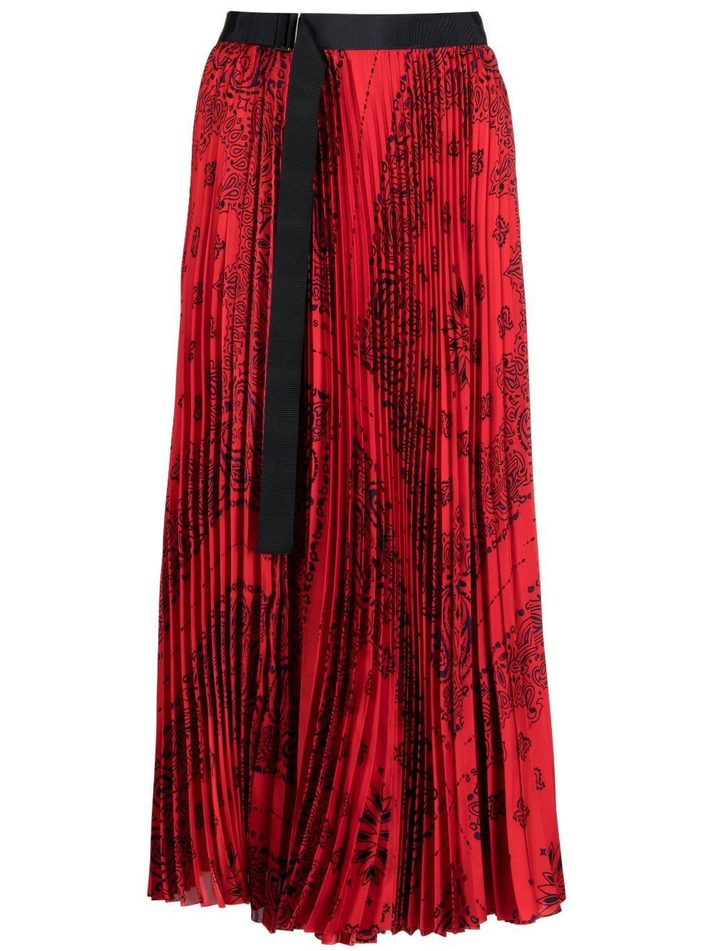 sacai graphic-print fully-pleated skirt - Red von sacai