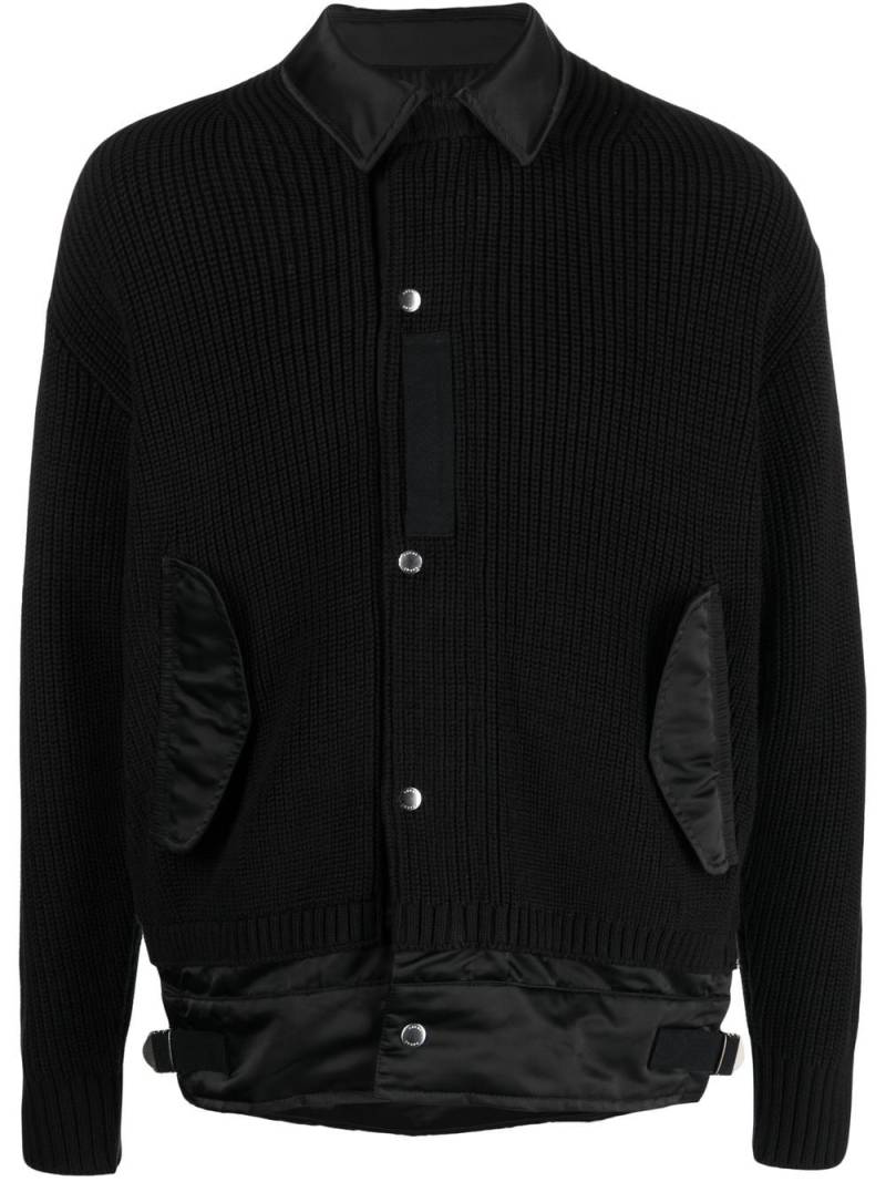 sacai knitted shirt jacket - Black von sacai