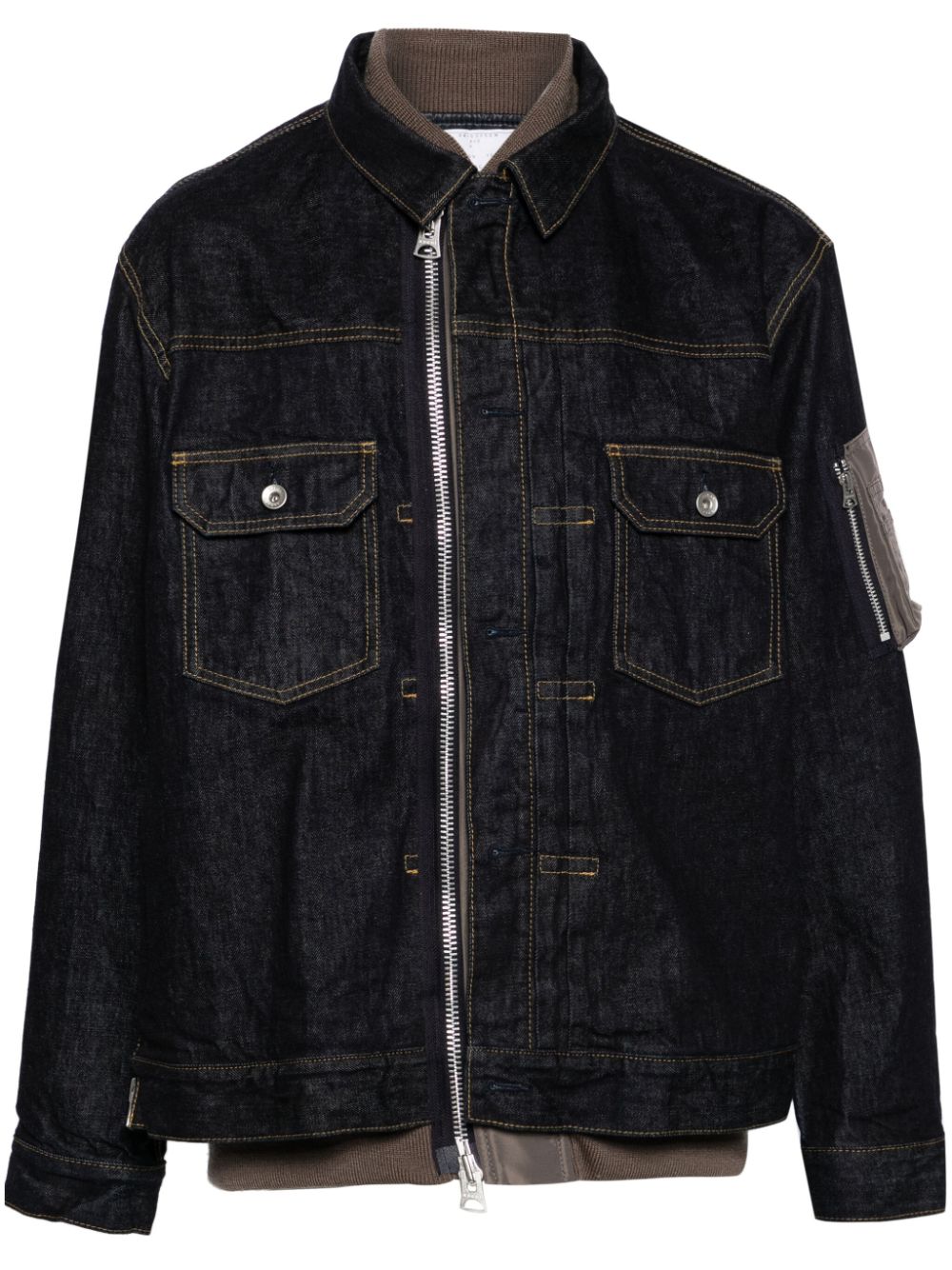 sacai layer-detailed denim jacket - Blue von sacai