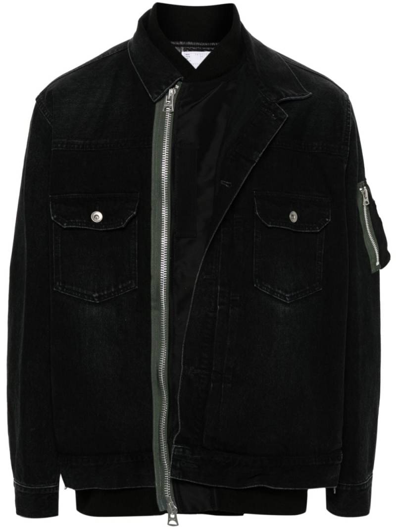 sacai layered denim jacket - Black von sacai