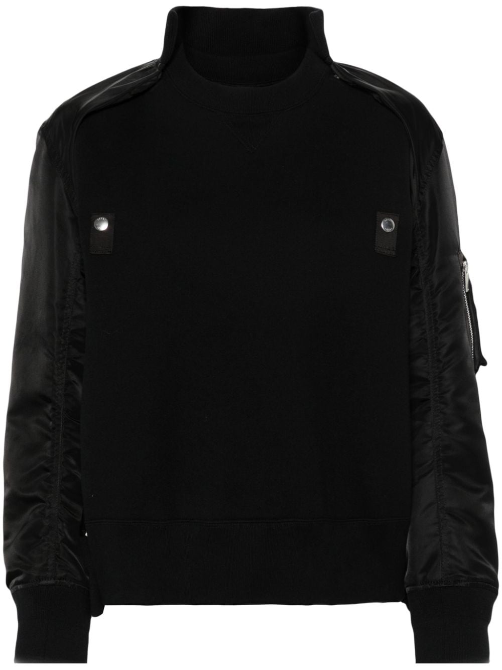 sacai layered-design cotton-blend sweatshirt - Black von sacai