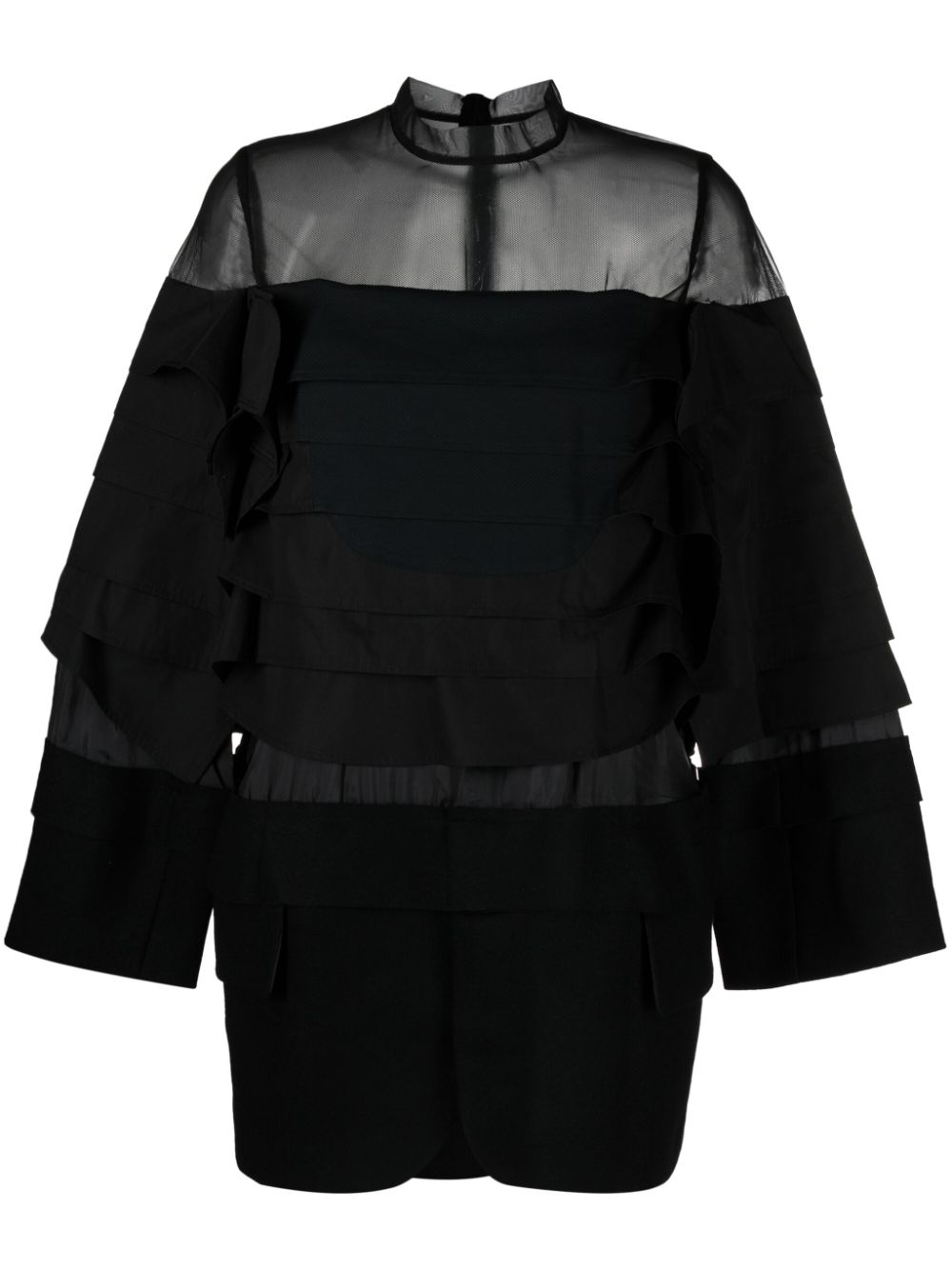 sacai layered-effect panelled minidress - Black von sacai