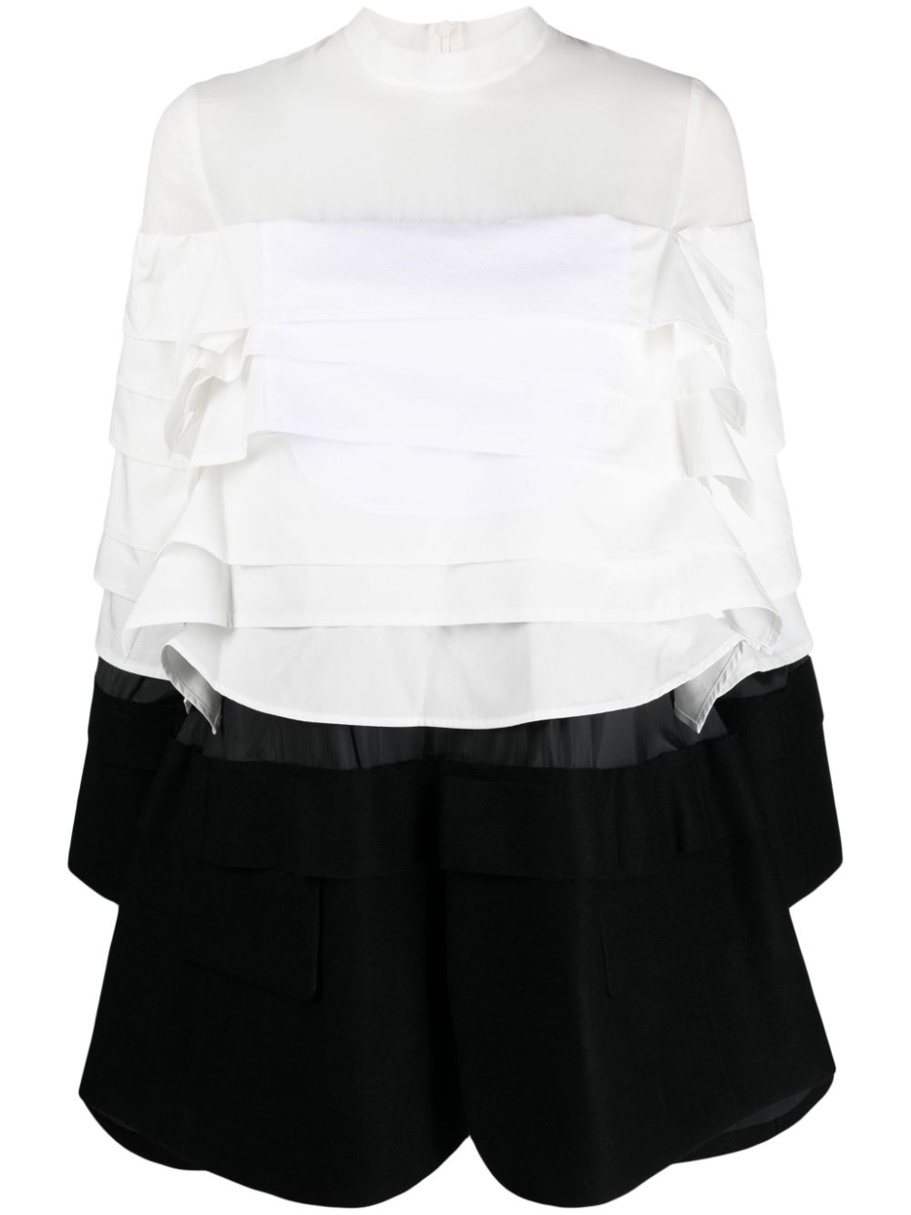 sacai layered-effect panelled minidress - White von sacai