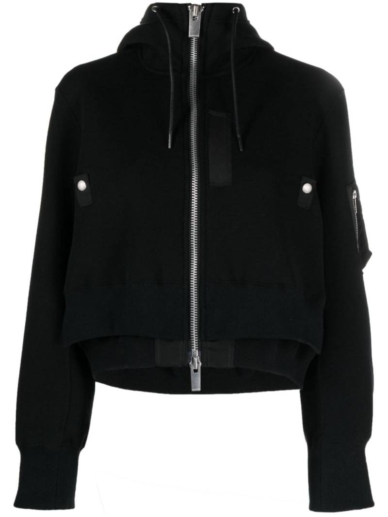 sacai layered jersey hooded jacket - Black von sacai