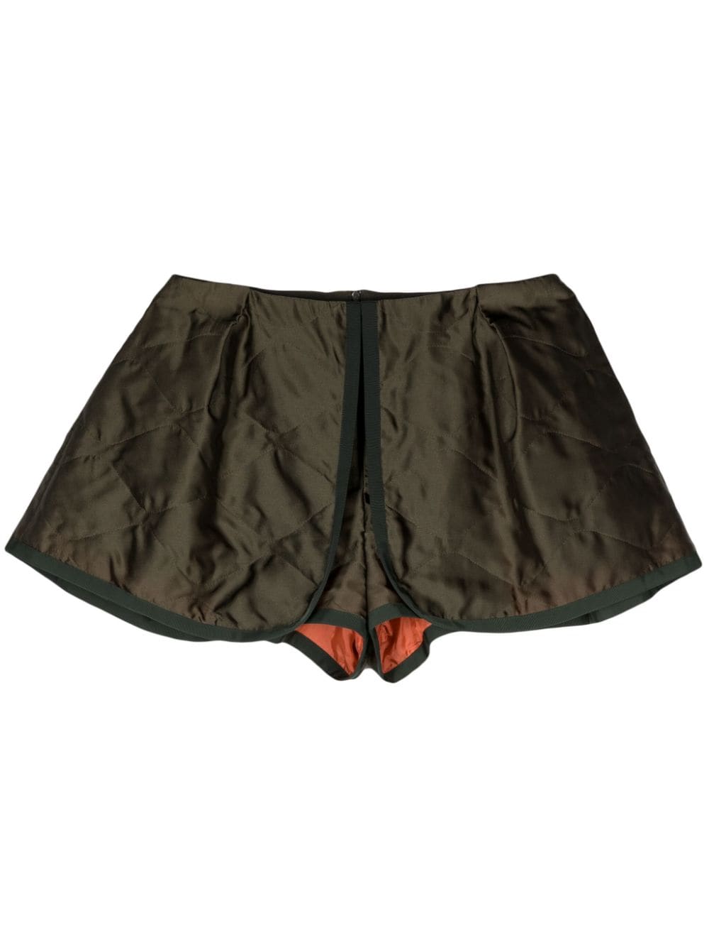 sacai layered quilted mini shorts - Green von sacai