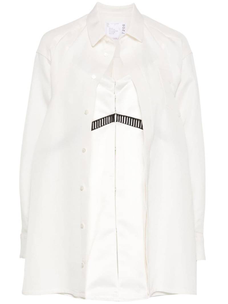 sacai layered shirt mini dress - White von sacai