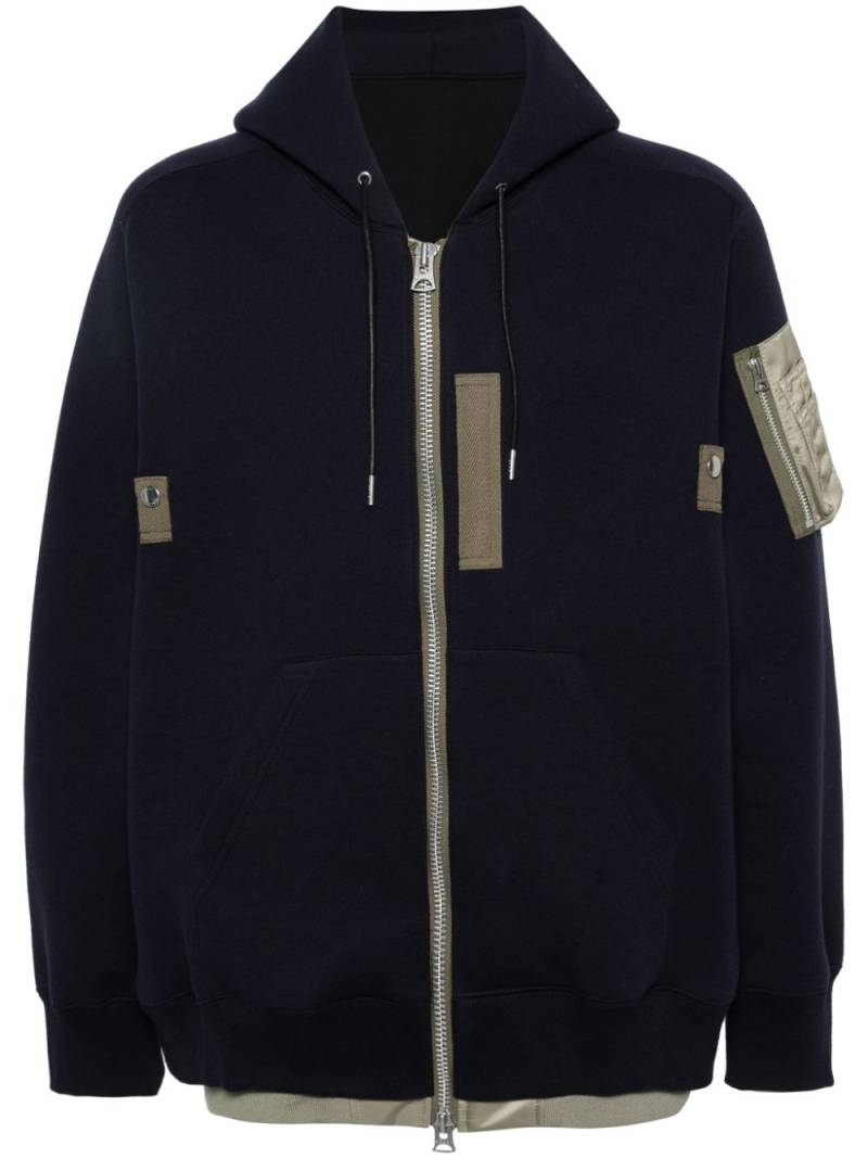 sacai layered zipped hoodie - Blue von sacai