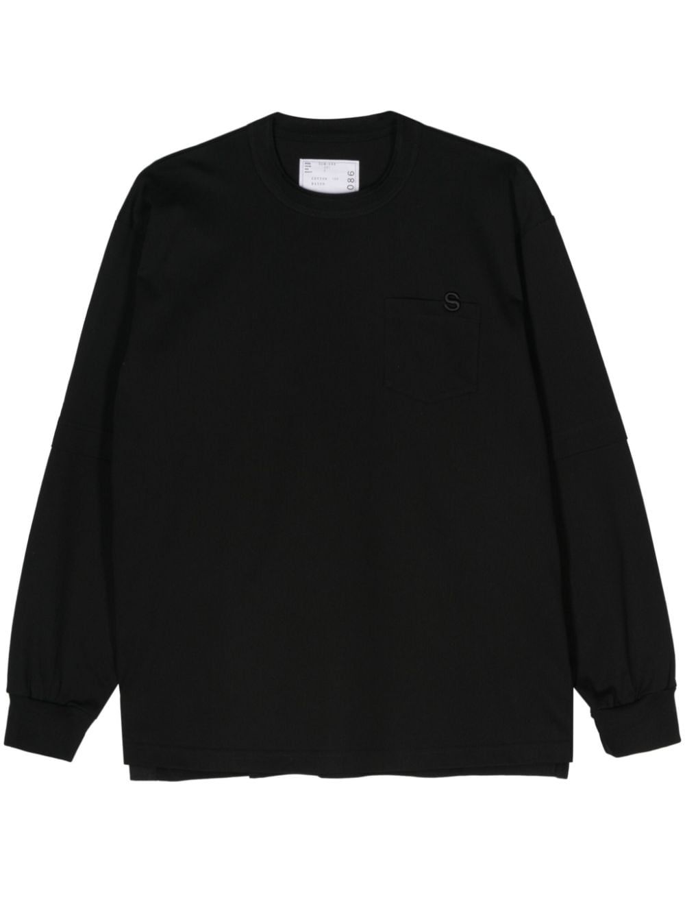 sacai logo-embroidered T-shirt - Black von sacai