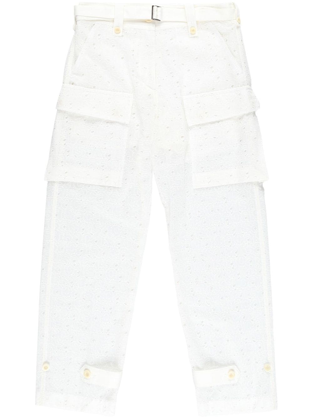 sacai logo-embroidery trousers - White von sacai