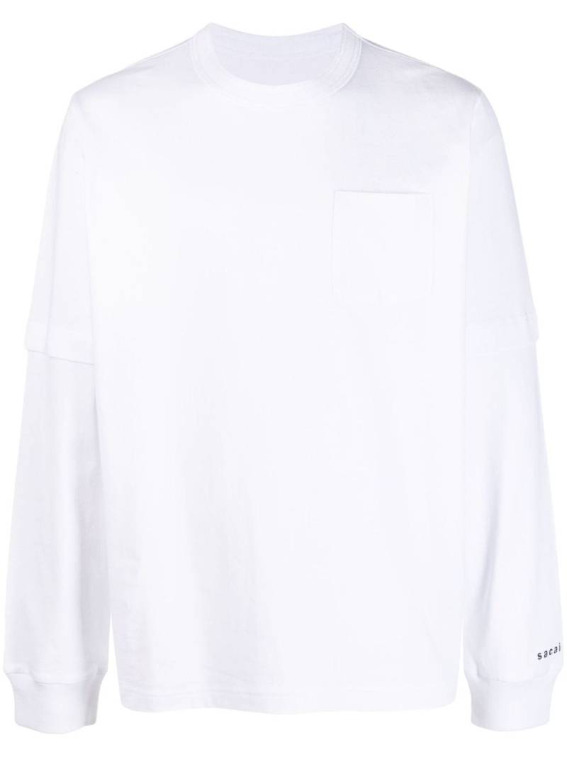 sacai logo-print layered jumper - White von sacai