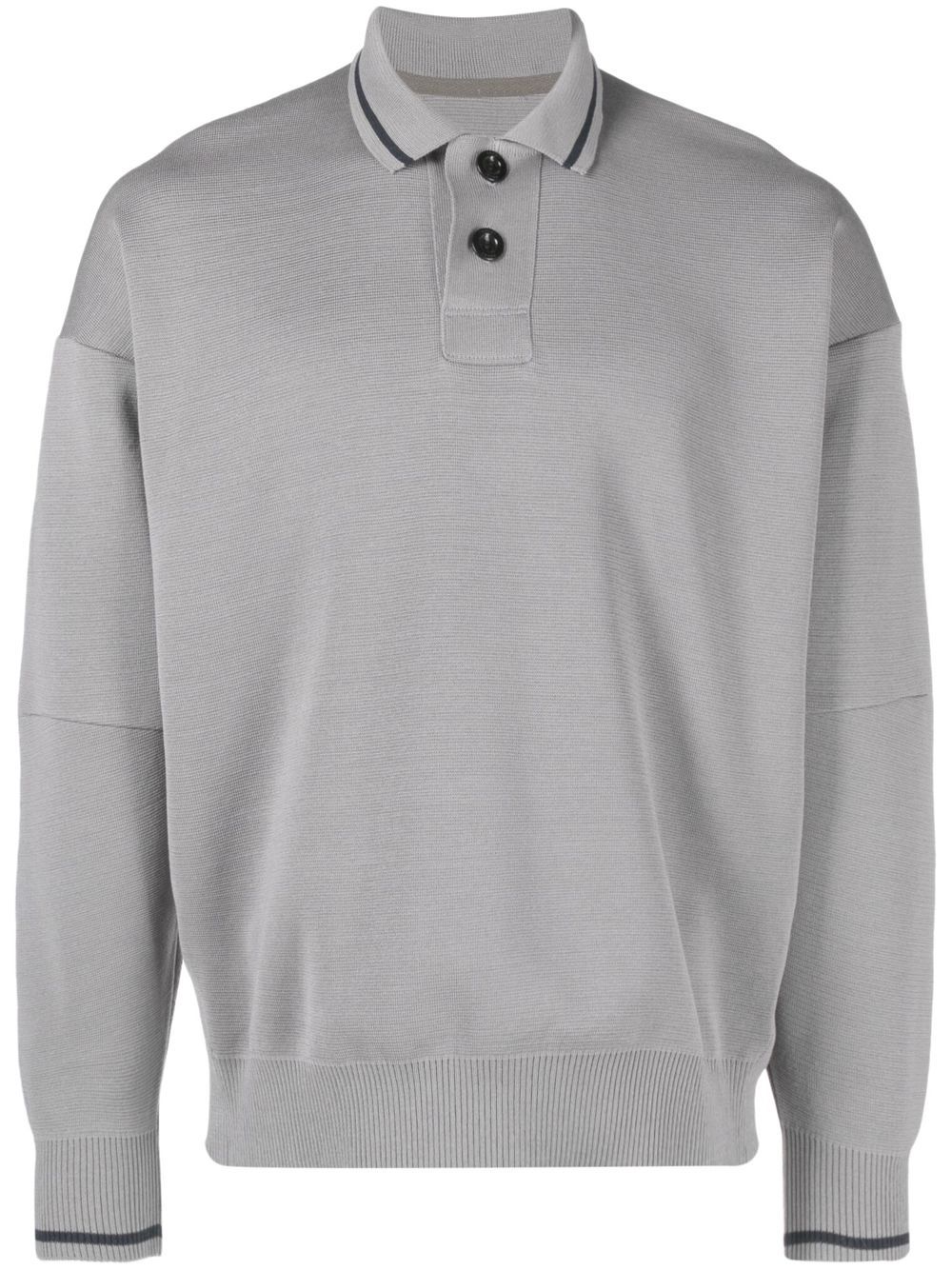 sacai long-sleeve polo shirt - Grey von sacai