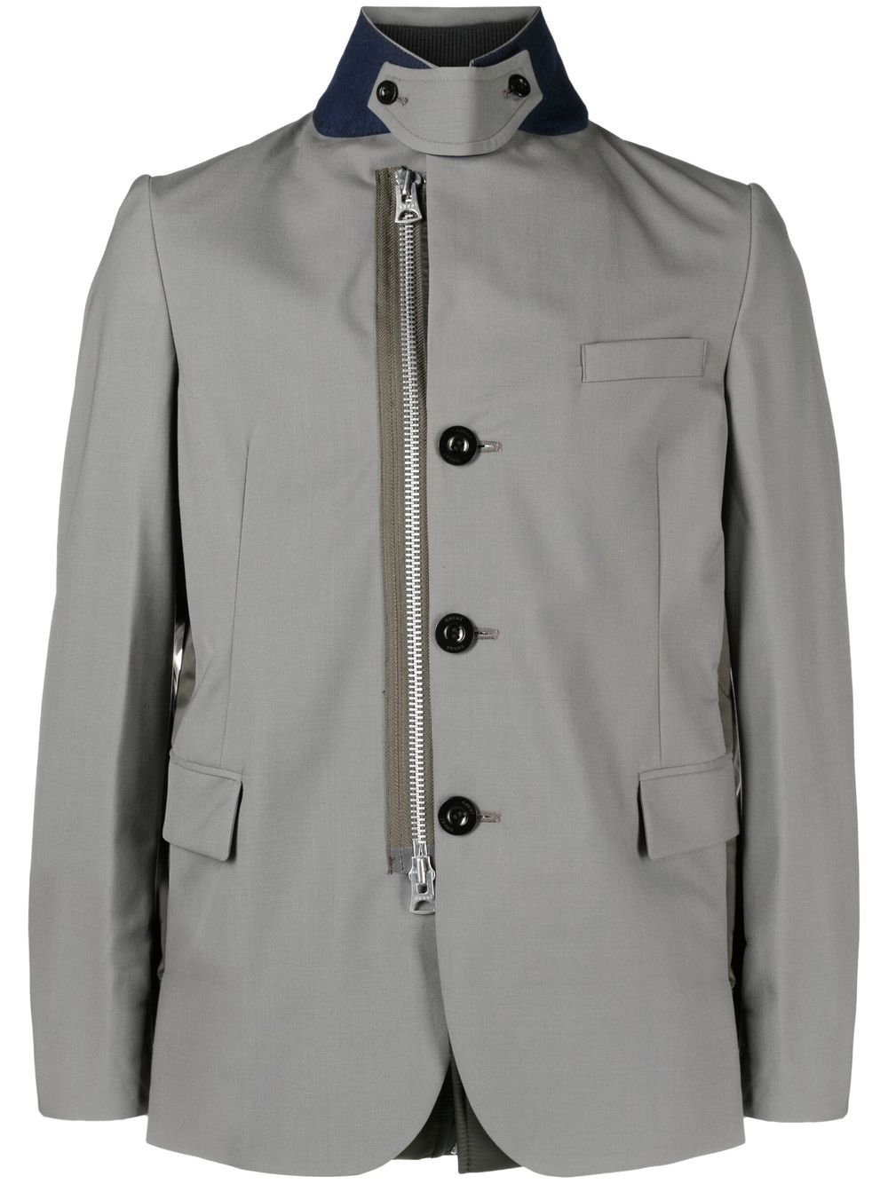 sacai long-sleeve zip-up blazer - Green von sacai