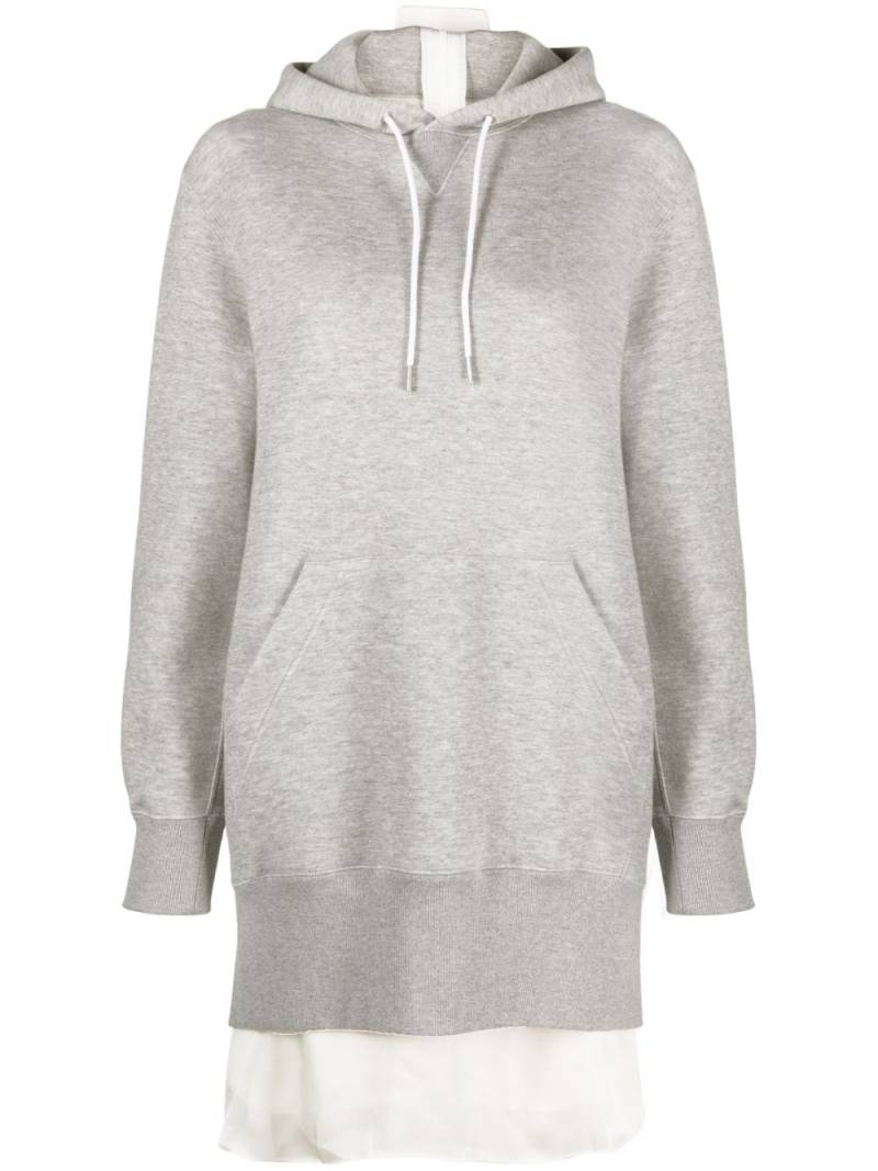 sacai long-sleeve zipped hoodie dress - Grey von sacai