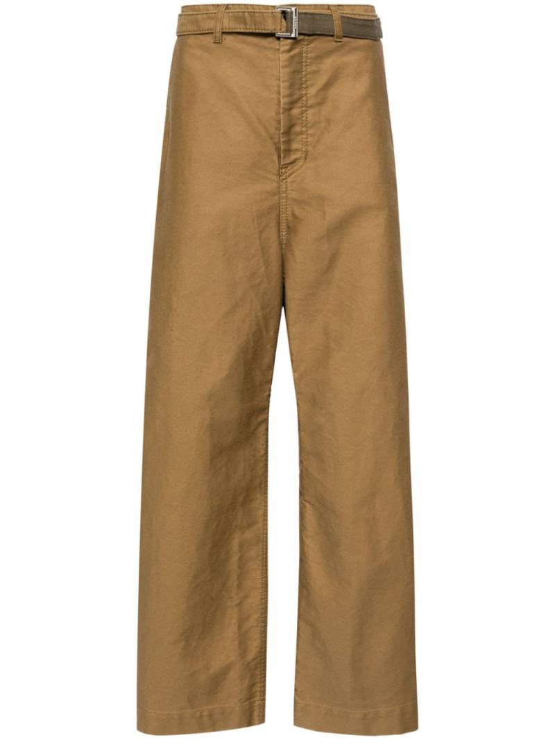 sacai mid-rise straight-leg trousers - Brown von sacai