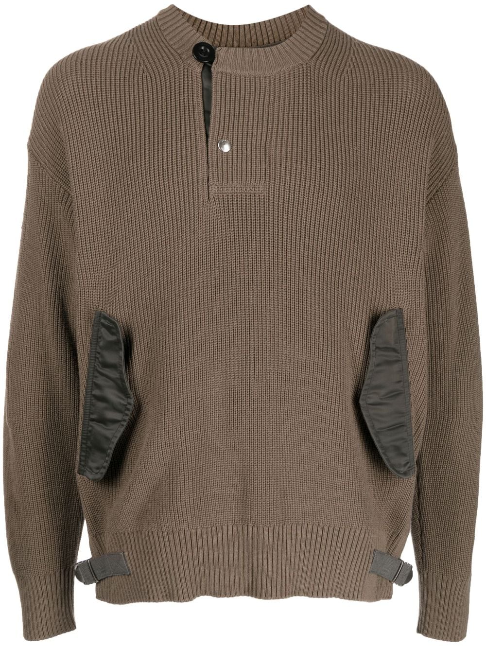 sacai off-centre button jumper - Brown von sacai