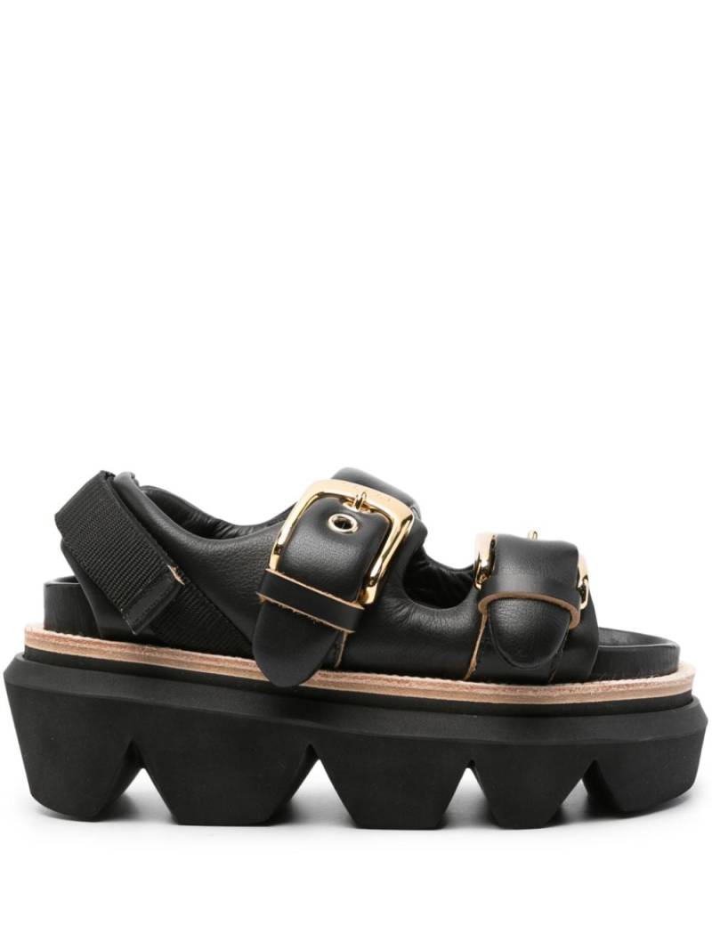 sacai padded leather sandals - Black von sacai