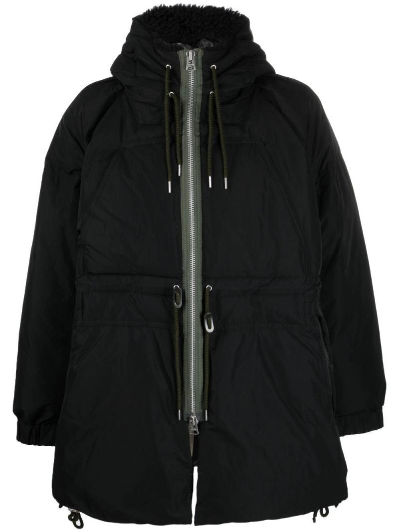 sacai padded zip-up parka - Black von sacai