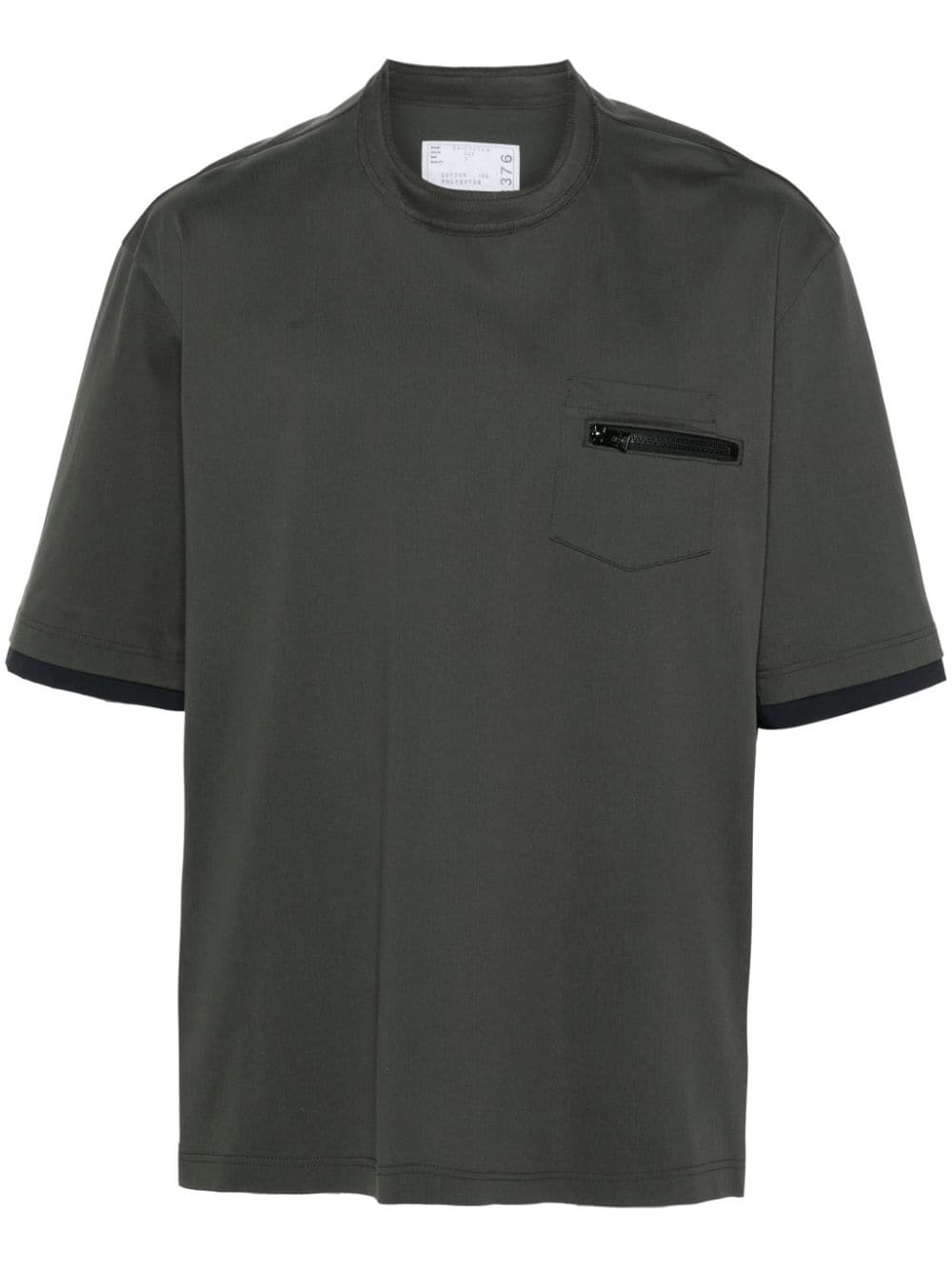 sacai panelled crew-neck cotton T-shirt - Grey von sacai