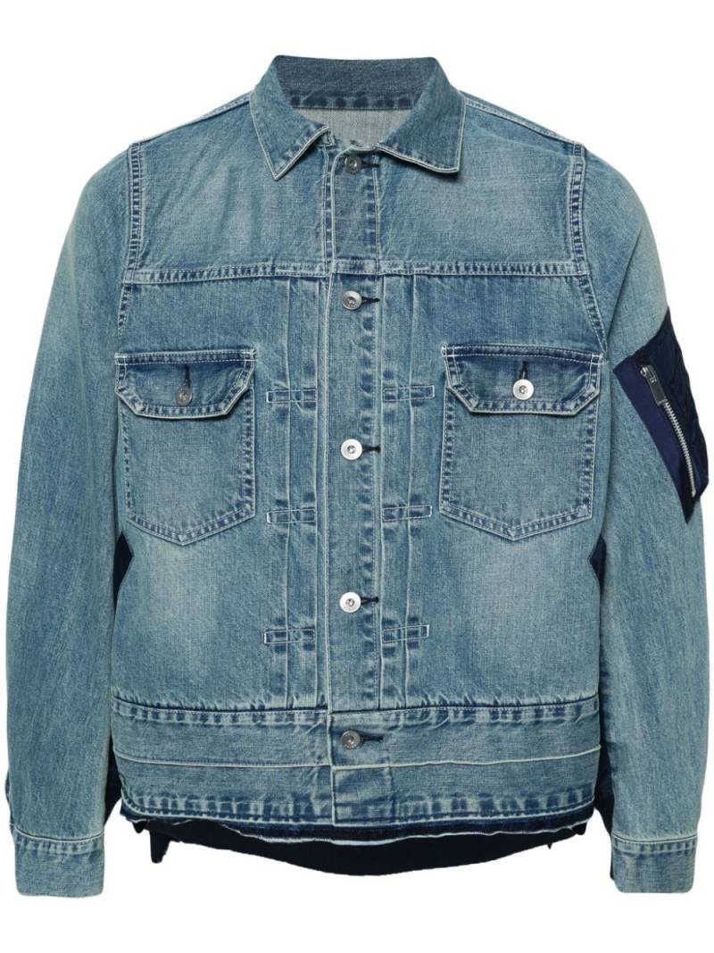 sacai panelled-design denim jacket - Blue von sacai