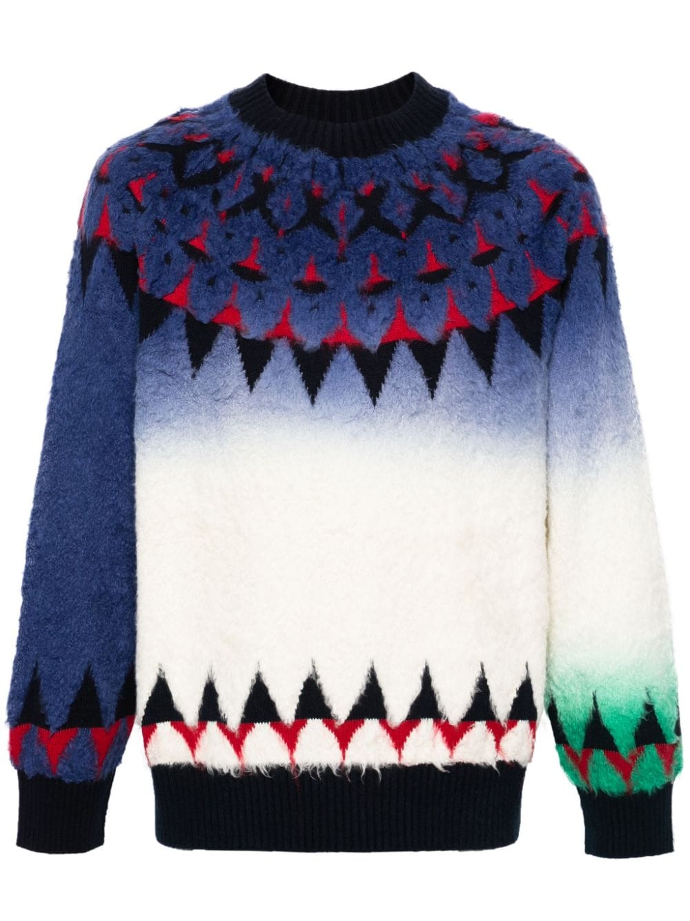 sacai patterned-jacquard knitted jumper - Blue von sacai