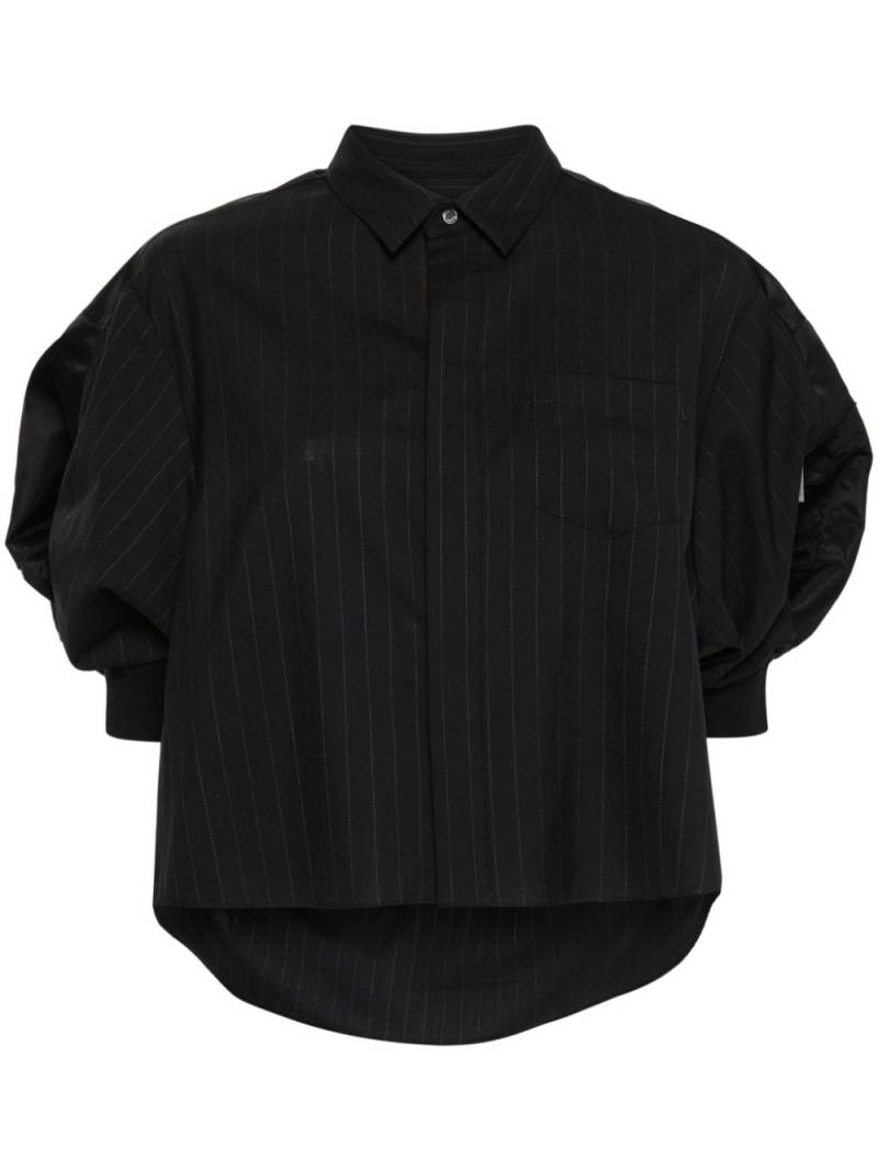 sacai pinstripe cropped shirt - Blue von sacai