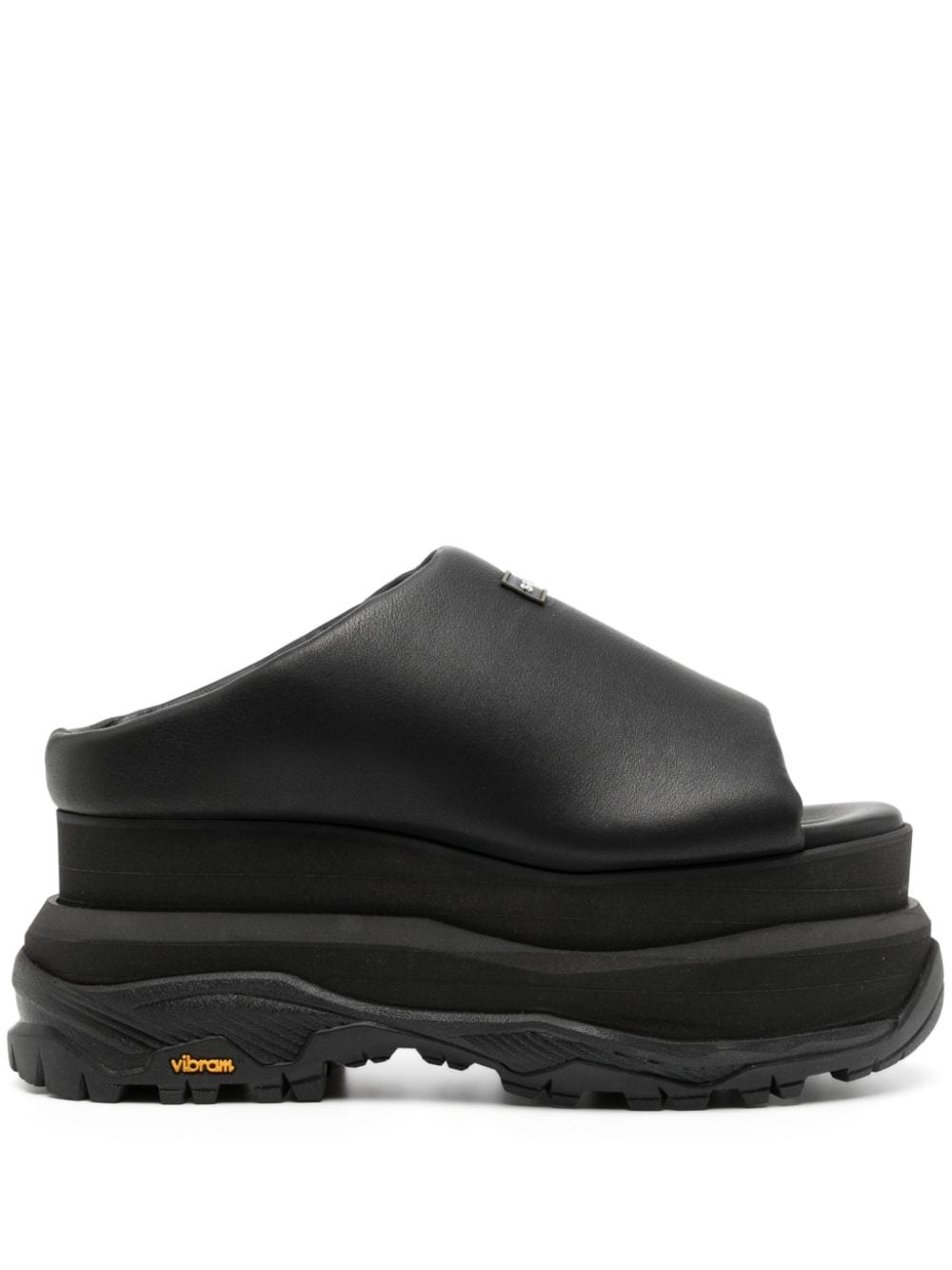 sacai platform-sole leather slides - Black von sacai