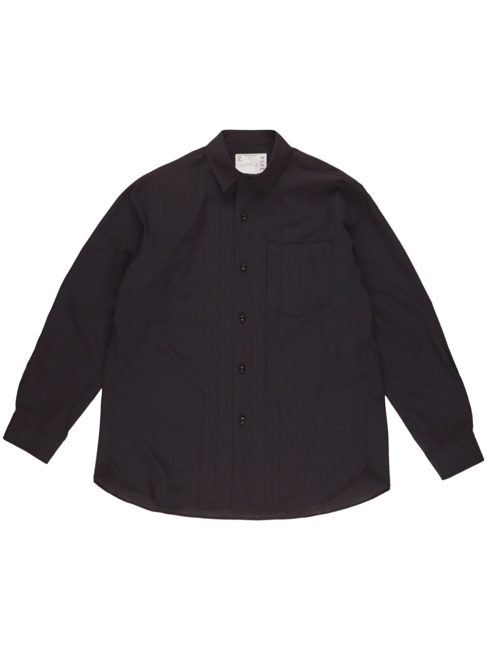 sacai pleat-detail button-up shirt - Black von sacai