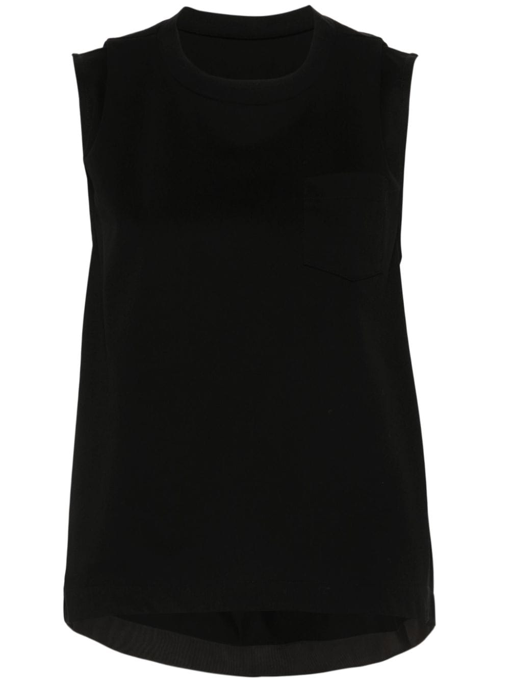 sacai pleat-detail cotton T-shirt - Black von sacai