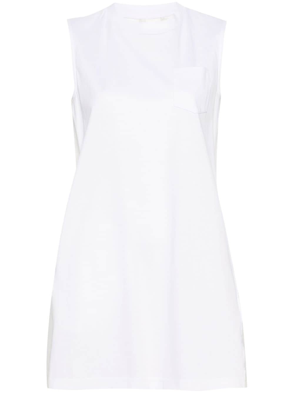 sacai pleat-detail cotton minidress - White von sacai