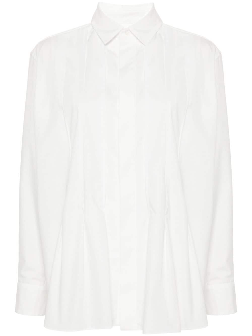 sacai pleat-detail poplin shirt - White von sacai