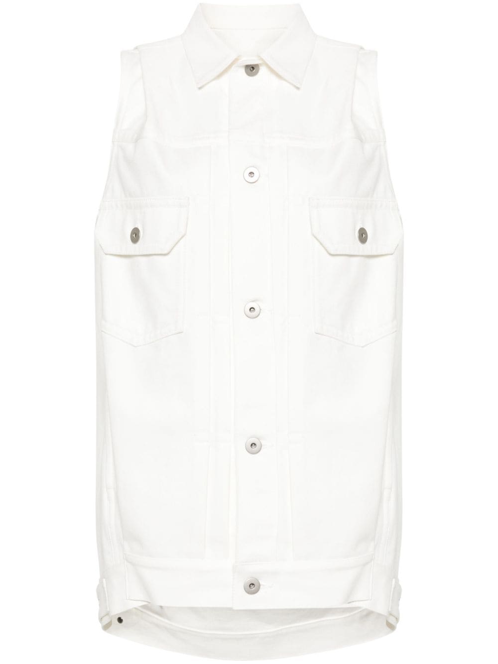 sacai pleat-detailing denim gilet - White von sacai