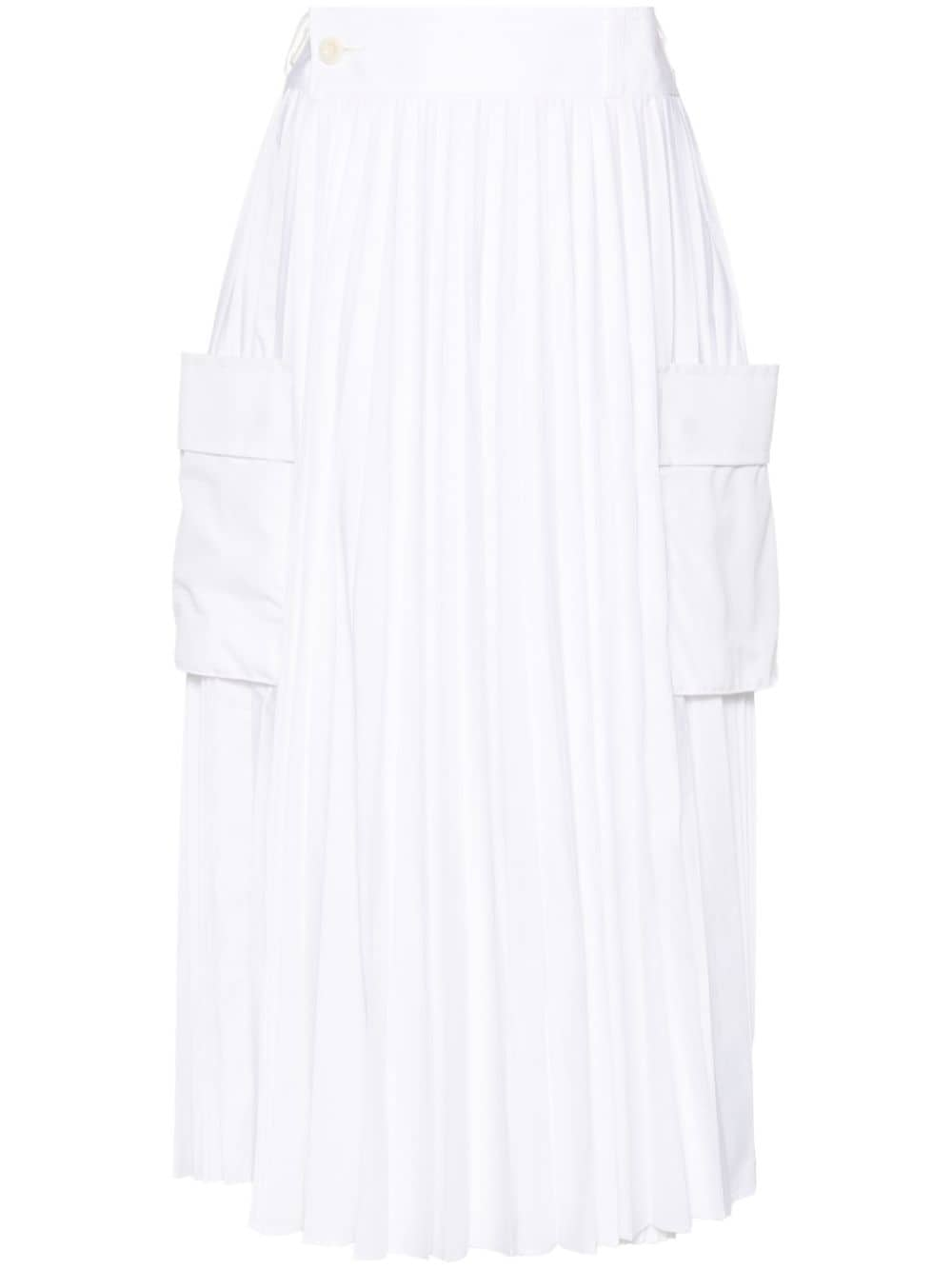 sacai pleated midi skirt - White von sacai