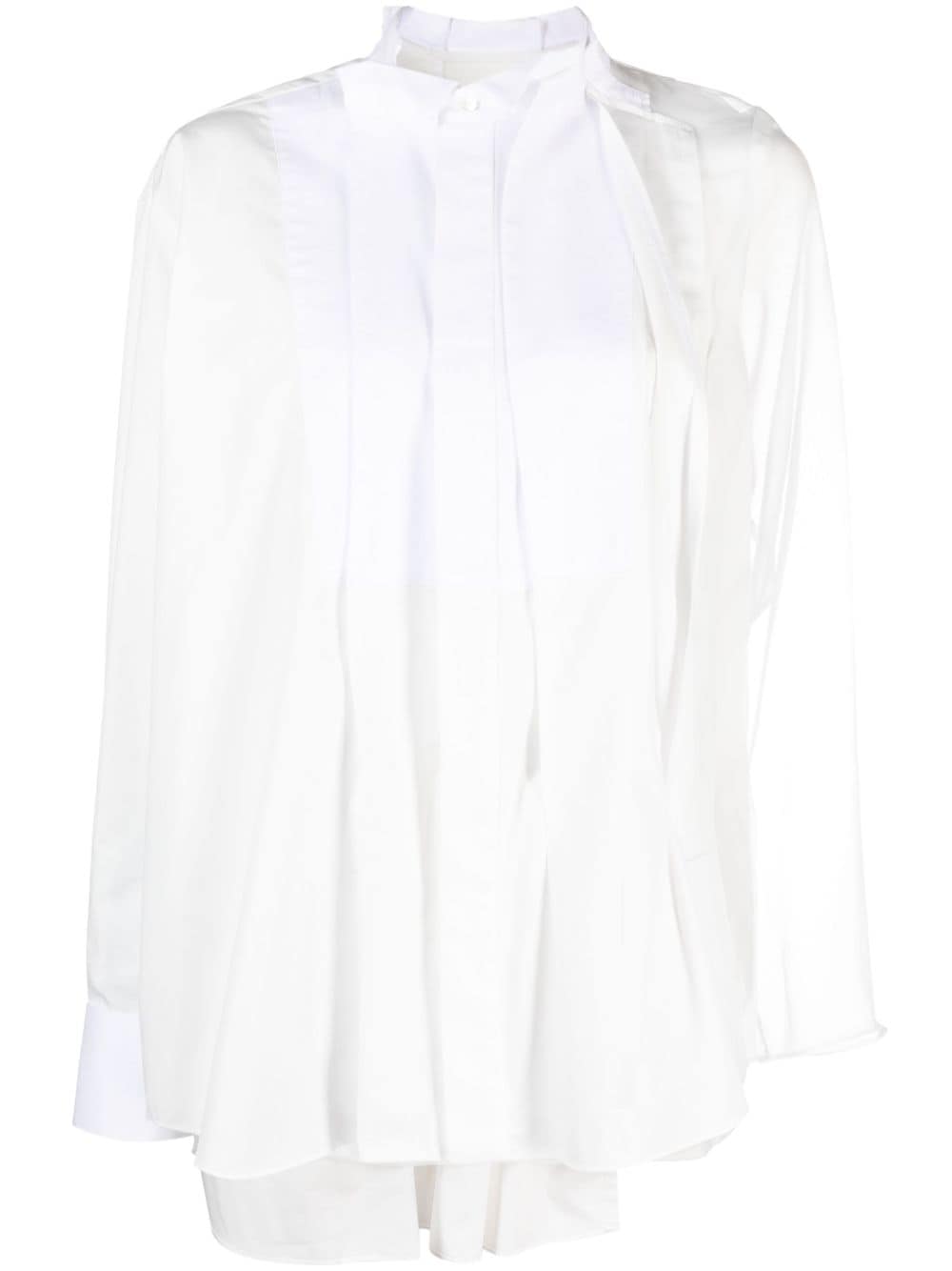 sacai pleated panelled shirt - White von sacai