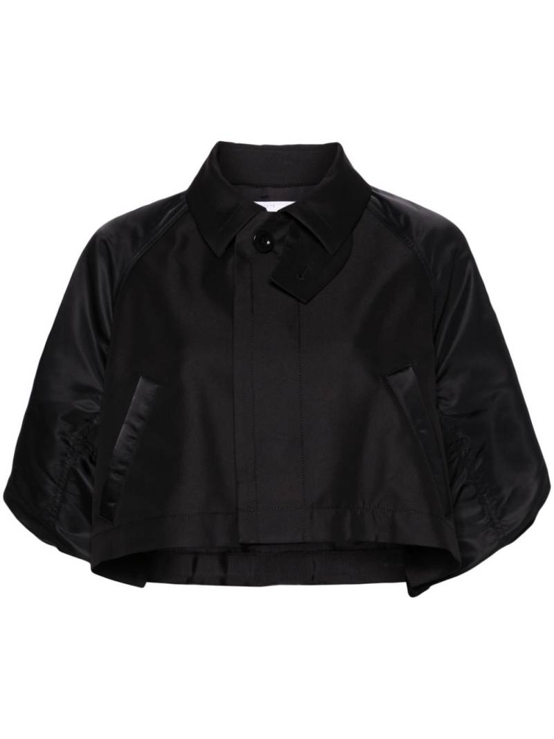 sacai puff-sleeves cropped jacket - Black von sacai