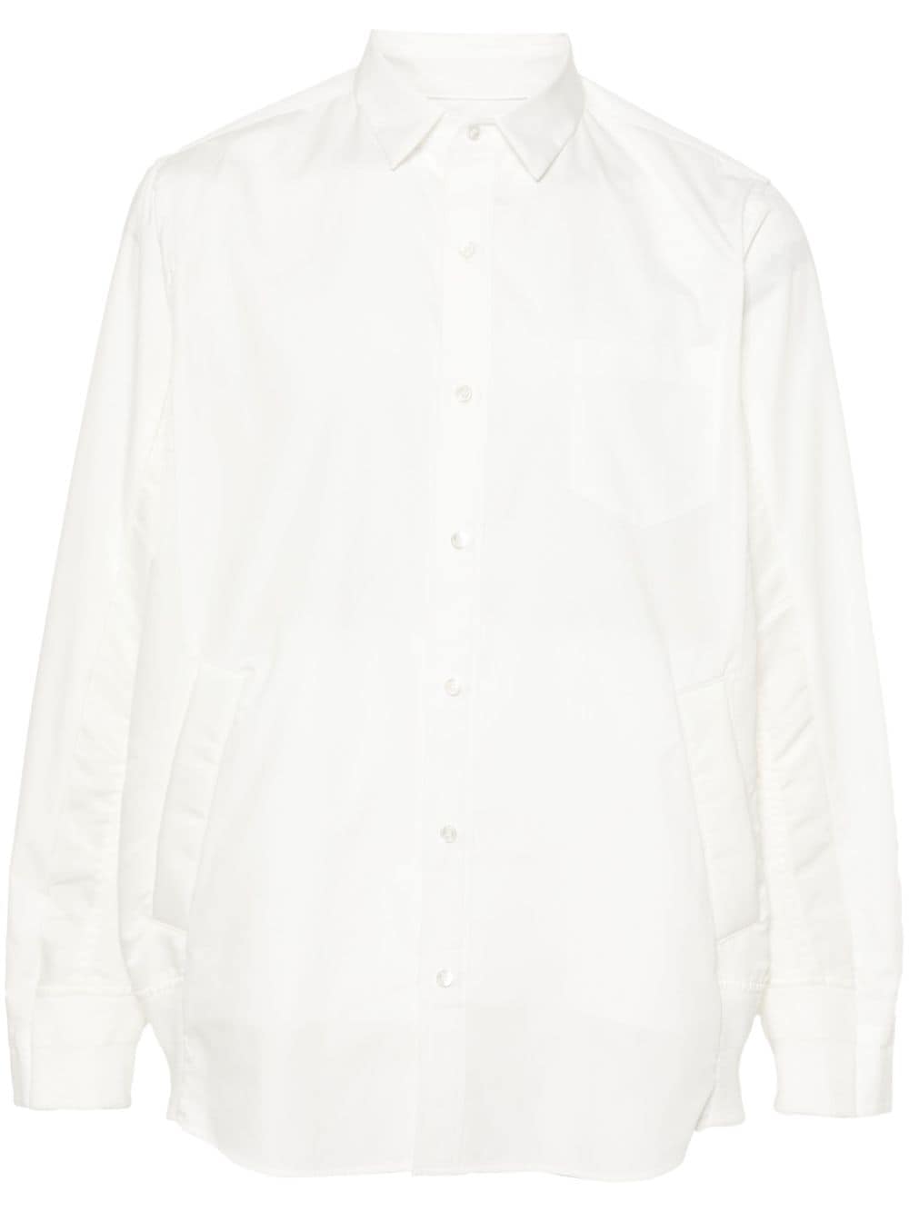 sacai ribbed-panelling poplin shirt - White von sacai